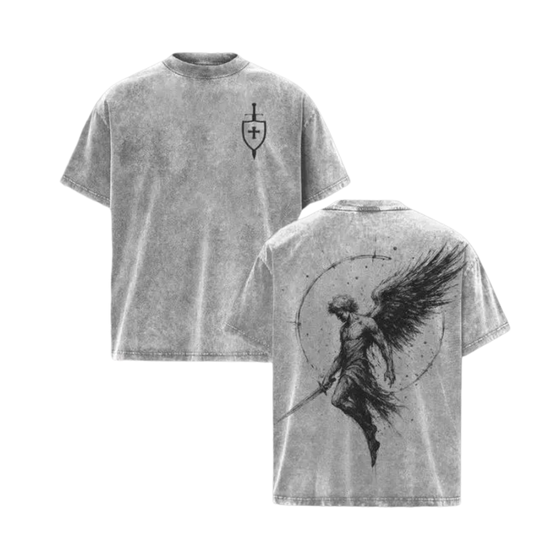 "Sanctus Michael Archangelus" T-Shirt - Washed Church Outfit & Gym Pump Cover
